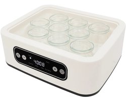 Sensova Yoghurtmaker – 20W Digitale Yoghurtmachine met Temperatuurregeling – 9 Glazen Potjes van 100 ml – Voor Yoghurt, Natto & Rijstwijn - Yoghurt maker