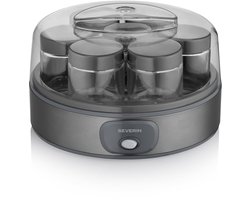 Severin JG 3510 Yoghurtmaker – 7x150 ml – Zelf Yoghurt Maken – Zwart/Inox