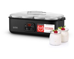 Yoghurtmaker met 8 glazen potjes van 180 ml - 1,4 L - instelbare temperatuur - LED-display - automatische uitschakeling - Grijs