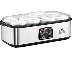 Yoghurtmaker met Digitaal Display voor Thuisgebruik - 8 Glazen Potten, Instelbare Temperatuur en Tijd