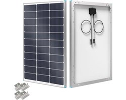 100 Watt Zonnepaneel met Montagebeugels - 12V Hoog Rendement PV-Module voor Off-Grid Gebruik