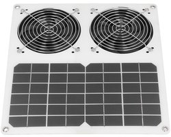 100W dubbele zonneventilatorset, op zonne-energie werkende waterdichte zonneventilator met zonnepaneel, zonne-afvoerventilator voor kippenhok