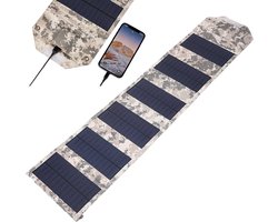 12W Zonnepaneel Opvouwbaar Draagbaar USB Zonnepaneel met ETFE 5V voor Camping Hiking Backpacking Camouflage zonnepanelen met stekker