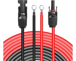 1,5m DC 10AWG 4.0mm² Fotovoltaïsche Verlengkabel met Stekker en Stopcontact - Zonnepaneel Kabeladapter voor Zonnegenerator en Omvormer