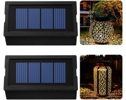 2 Stuks Solar Lamp Vervanging Top LED Zonnepaneel voor Buitenlantaarns