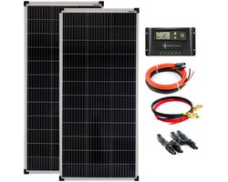 200 Watt 12 Volt Zonnepaneel Set voor Eilandinstallatie en Camping
