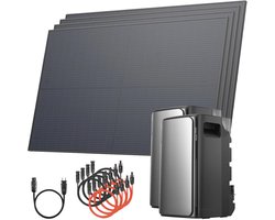 2000 Wp Balkonkrachtcentrale met 3,8 kWh Geheugen - Compleet Zonne-installatie Set met 500 W Zonnepanelen en EcoFlow Batterijopslag