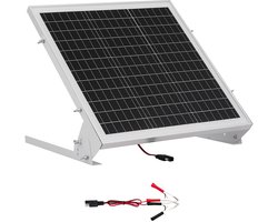 20W 12V Zonne-Acculader en -Onderhouder, Monokristallijn Zonnepaneel met MPPT-Controller en Verstelbare Houder, Ip65 Waterdicht Ontwerp voor Auto's, Boten, Campers, Huizen en Daken