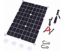 20W Zonnepaneel - Draagbare Flexibele Zonnepanelenset - Monokristallijn Zonnepaneel 20 W Flexibele Monokristallijne Zonnepaneel Waterdichte Draagbare Zonnelader voor Camping Boten Rv