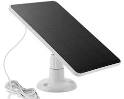 20W Zonnepaneel Oplader voor Beveiligingscamera’s – USB-C & Micro-USB – 3 Meter Kabel – Met Beugel – Wit