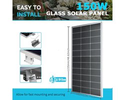 300W Zonnepanelen Set – Zonnepaneel Kit – Solar Panel – Off-Grid Solar Power – 12V Solar Systeem – 20A Laadregelaar Inbegrepen – Hoog Rendement Monokristallijn – Duurzame Weerbestendige Constructie