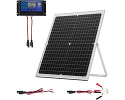 30W 12V Zonnepaneeloplader met MPPT-Controller, Druppelladeronderhouder met Verstelbare Montagebeugel, Ip67 Waterdicht Ontwerp voor Voertuigen, Boten, Campers, Motorfietsen en Aanhangwagens