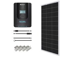 500 Wh Zonne-installatie voor Tuin, Balkon en Camper met 100 W Monokristallijn Zonnepaneel en MPPT Laadregelaar