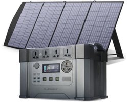 AllPowers® Zonnepaneel Set - Opvouwbaar Zonnepaneel - Inclusief 405405 mAh 1500Wh 2400W Batterij - 200W - Flexibel Zonnepaneel - Zonnepaneel Draagbaar - Zonnepaneel Camper - Monokristallijn Zonnepaneel - 18V - Daglichtpaneel - Waterdicht Zonnepaneel