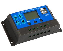 BLOW Zonne-laadregelaar - 12V/24V - 30A - LCD Display - 2x USB - Solar Charge Controller
