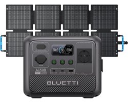 BLUETTI AC50B zonnegenerator met 60W zonnepaneel- 448Wh draagbaar energiestation met 700W AC-uitgang (1000W piek)- LiFePO4-reservebatterij voor kamperen, reizen en stroomuitval