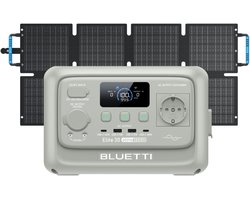 BLUETTI Elite 30 V2 Draagbaar Energiestation 600W 288Wh Lichtgrijs (nieuw model voor 2025) met 60W Sora60 Solar Kit voor Reizen, kamperen, camper