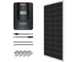 Complete 12V 500Wh Zonne-installatie met Monokristallijn Zonnepaneel en MPPT Laadregelaar voor Tuin, Balkon en Camper