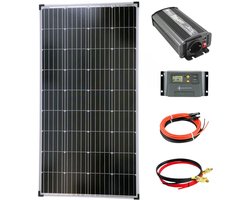 Complete Zonnepaneel Set met 130 Watt Paneel, 600 Watt Omvormer en Laadregelaar