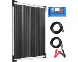 DailySupplies® Zonnepanelen Compleet Pakket - Zonnepaneel met Stekker - Plat Dak - 20W - Zwart