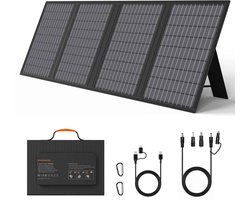 De Warenloods - Opvouwbaar Zonnepaneel - Zonne-batterijlader voor Powerbank, Powerstation en Noodstroom - 60W - Draagbaar - 4 Panelen - met USB C & DC-uitgang - 24.8x35.5cm