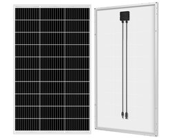 DOKIO Zonnepaneel - 150W - Gehard Zonneglas - Eenvoudige Installatie met Voorgeboord Gat - Voor 12V Accu's - Camper - Camping - Tuinhuis