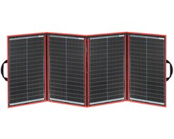 DOKIO Zonnepaneel Opvouwbaar 200W 18V Kit Monokristallijn met Zonnelaadcontroller (LCD Display + 2 USB Uitgangen) en Kabel Voor 12V Autoaccu, AGM, GEL, Loodzuuraccu, Generatoren plug and play