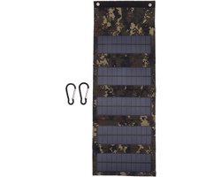 Draagbaar Zonnepaneel Monokristallijn Silicium 50W 5 Opvouwbare Opvouwbare Zonnepanelen Tas met USB-oplaadpoort voor Kamperen Wandelen Backpacken Noodgeval (Camouflage)