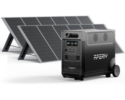 Draagbare LiFePO4 Powerstation 3840Wh met 2x 400W Zonnepanelen, Grote Capaciteit voor Camping en Noodstroom