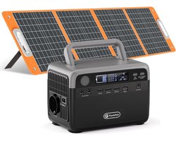 Draagbare Power Station 230Wh met 100W Zonnepaneel voor Camping en Noodstroom