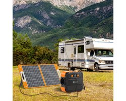 Draagbare Power Station – Mobiele Stroomvoorziening – Solar Generator – Noodstroom Backup – Outdoor Accu Oplader – 120W Output – Inclusief 60W Opvouwbaar Zonnepaneel