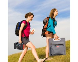 Draagbare Powerstation – Zonne-Generator – Mobiele Accu – Noodstroom Backup – Buiten Generator – 200W Vermogen – 100W Opvouwbaar Zonnepaneel – 40800mAh Lithium Batterij – LCD Scherm Inclusief