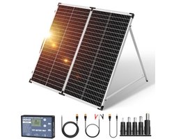Draagbare Vouwbare 150W Zonnepaneel Kit voor 12 Volt Accu's - Perfect voor Kamperen en Boot
