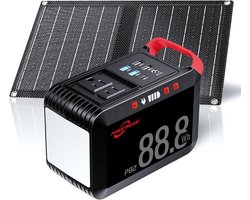 Draagbare Zonne Generator 80W met 21W Opvouwbaar Zonnepaneel en 88.8Wh Batterij voor Camping en Buiten