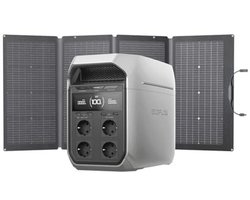ECOFLOW DELTA 3 Plus Zonnegenerator met 220 W dubbelzijdig zonnepaneel, 1000 W zonne-energie-ingangsvermogen, LiFePO4-accu, 1024 Wh Portable Energiestation voor noodstroom thuis, kamperen en campers