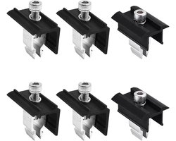 Eindklemhouder 6 stuks - Zonnepaneelhouder bevestiging - Remklauw middenklem - Eindklem 4 stuks .