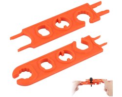 EXCITAT Solar Wrench - MC4 Tool - Snel stekker- en stopcontact loskoppelen gereedschap - geschikt voor fotovoltaïsche systemen, zonnepanelen, kabels, draden en connectoren - 2 stuks - Oranje