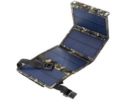 Gigicial Solartelefoonlader - Opvouwbare Zonnepaneellader - Hoge Conversieratio & Waterdicht Ontwerp - 1 - Voor Buitenactiviteiten Blauw