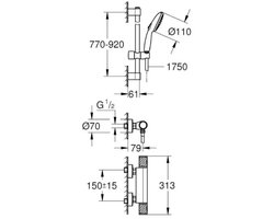 Grohe Grohtherm 1000 Performance Douchemengkraan (Opbouw)