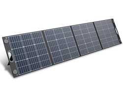 Heko Solar® Unfold 200 - Draagbaar Zonnepaneel - 200W - Opvouwbaar - IP65 - Werkt met Powerbank en Powerstation - USB-A en USB-C - Voor Camper - Noodpakket, Kamperen en Outdoor
