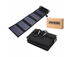 Inheim® 20W Opvouwbaar Zonnepaneel – Draagbare Solar Charger voor Powerbank, Telefoon en Outdoor – Camping & Noodstroom