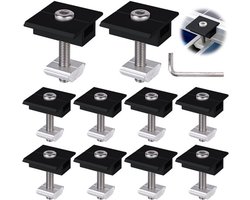 KARZO - Zonnepaneelhouder Middenclips 30 mm 10 Stuks Zonnepaneelmontage Zonnepaneel Klem Zwart Dak Balkon Energiecentrale Camper Boot Fotovoltaïsche Montage