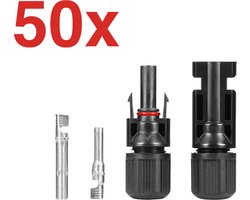 MC4 solar connector set (male+female) - Zonnepaneel Stekker IP67 - 1,5-6mm² - Professionele kwaliteit - Zonnepaneel aansluiting - Voordeelverpakking 50 stuks