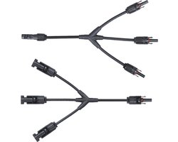 MC4 Y Splitter - Voor zonnepanelen - Set 1x FFF-M + 1x MMM-F - Solar Connector Professionele kwaliteit - Geconfectioneerde zonnepaneelkabel