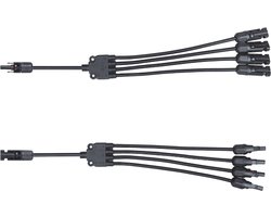 MC4 Y Splitter - Voor zonnepanelen - Set 1x FFFF-M + 1x MMMM-F - Solar Connector