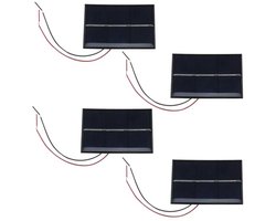 Micro Solar Fotovoltaïsche Panelen - 4 stuks 60x80mm 1.5V 0.65W voor DIY Projecten