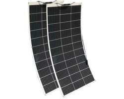 Mila Shop Zonnepaneel - Powerbank zonneenergie - Zonnepaneel powerbank - Complete set 2 stuks - 12V zonnepaneel - Camping - Mono kristallijne met stekker - Ideaal voor de Camping of boot - 300W