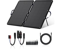 MMM® Zonnepanelen Compleet Pakket - Zonnepanelen - Zonnepanelen met Stekker - 12V met 10 DC-Adapter, 30°/40° - Verstelbare Standaard