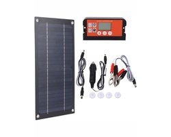 MMM® Zonnepanelen Compleet Pakket - Zonnepanelen - Zonnepanelen met Stekker - met Verlengkabel en Batterijclip - Hoge Efficiëntie