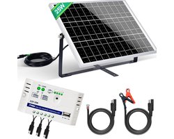 NBAP® Zonnepanelen Compleet Pakket - Plug & Play met Stekker - Zonnepaneel Plat Dak - 130W- Wit en zwart